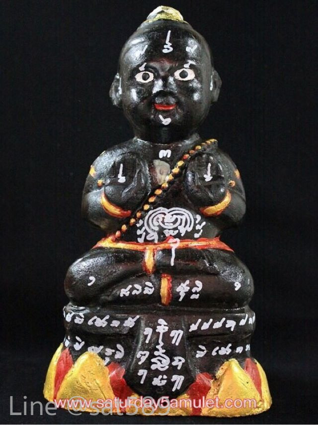 กุมารทอง ปี56 ฐานกลีบบัว ฐานกลวง สีดำ หลวงปู่แย้ม วัดสามง่าม